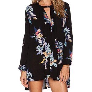 Free People Tree Swing Tunic Womens Size L Night Combo Black Floral Fairy NWT